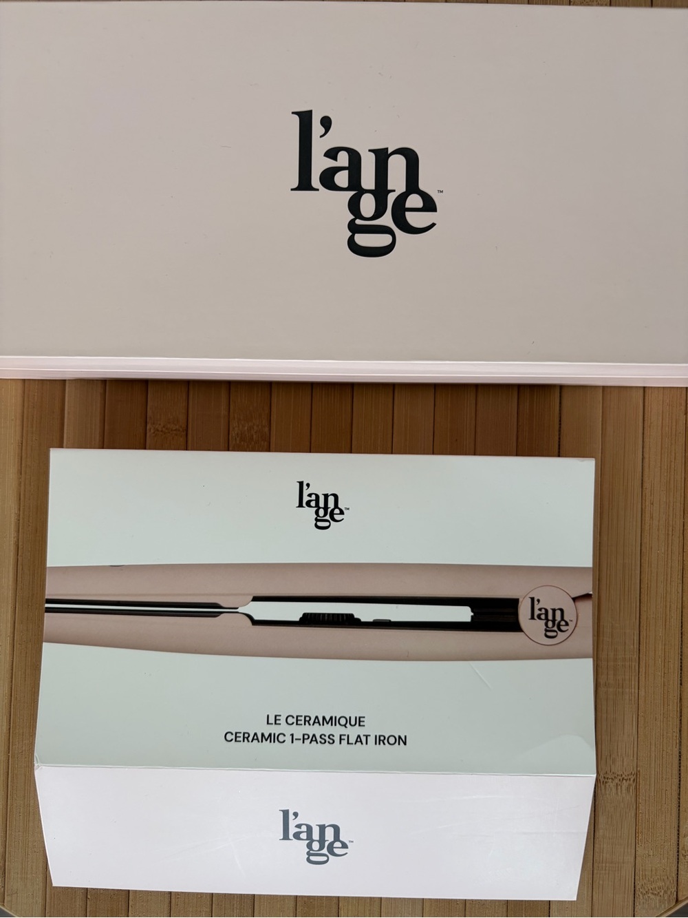 Lange Ceramic Flat Iron in White and Rose Gold Accent